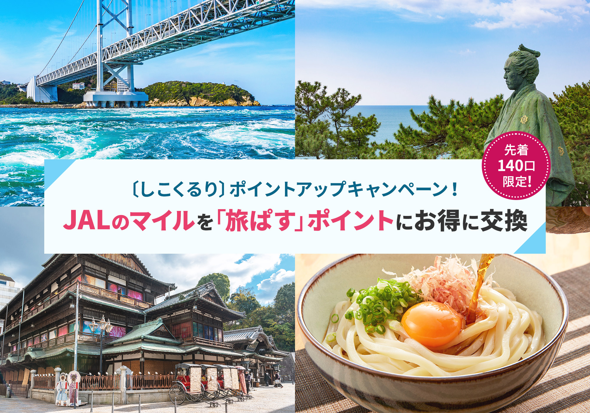 〔先着140口限定！ポイントアップキャンペーン開催！〕 しこくるり「旅ぱす」ポイント特典